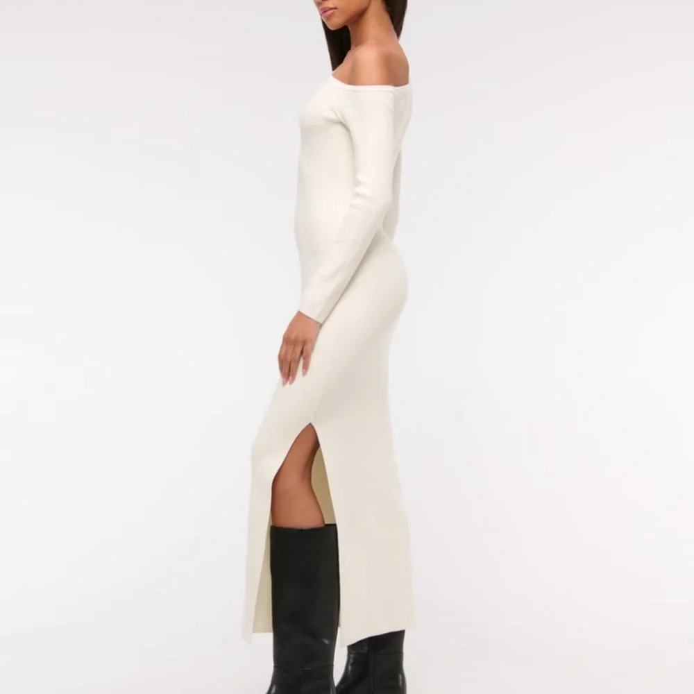 NWT Abercrombie & Fitch One Shoulder Maxi Sweater Dress - Picture 3 of 3